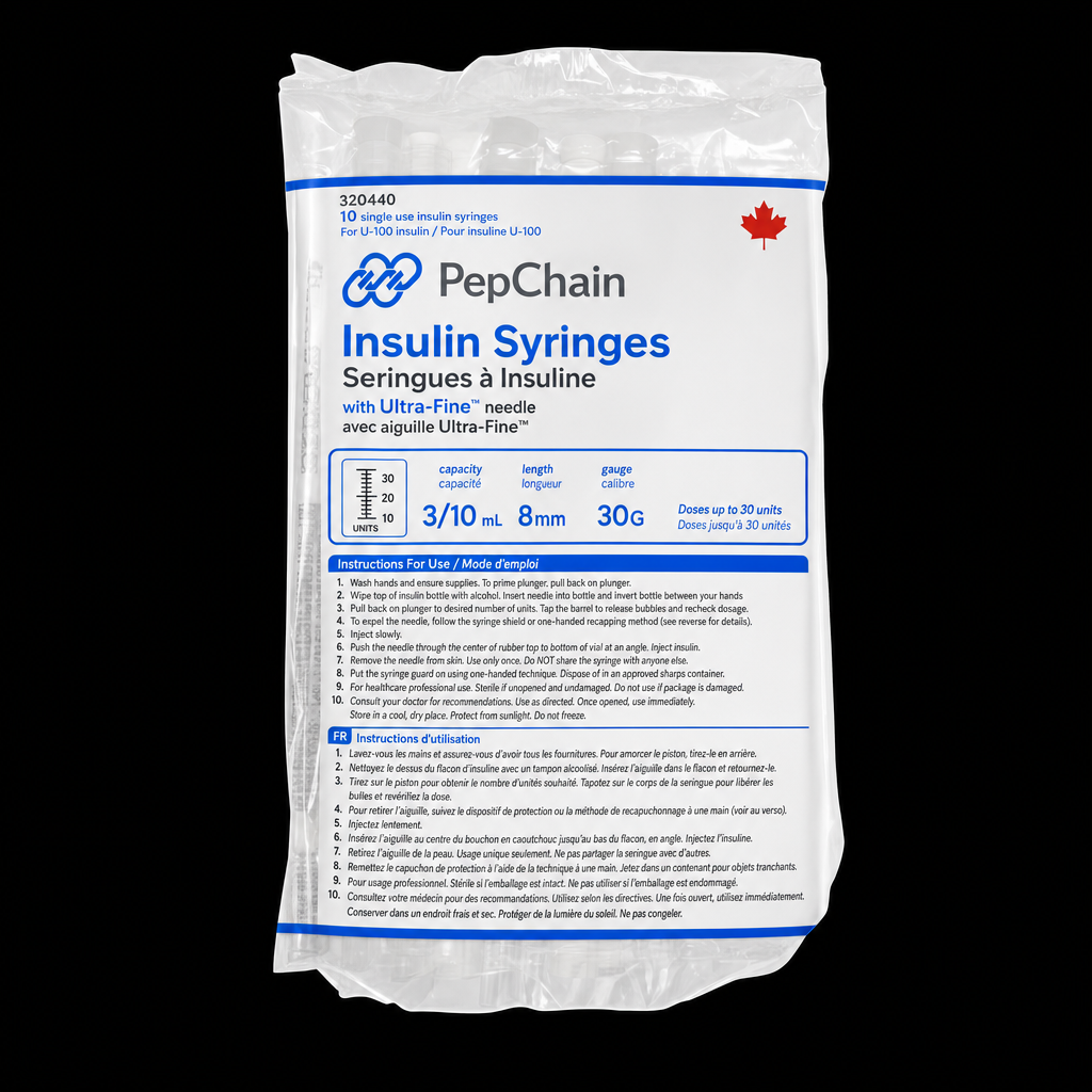INSULIN SYRINGE 30G 8MM – 10-PACK [1 bag]